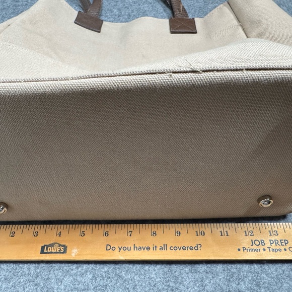 Restoration Hardware Large Heavy Duty Canvas Tote Bag with Leather Handles - Picture 15 of 16